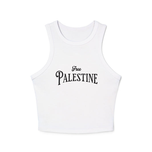 Free Palestine Women's Micro Rib Racer Tank Top