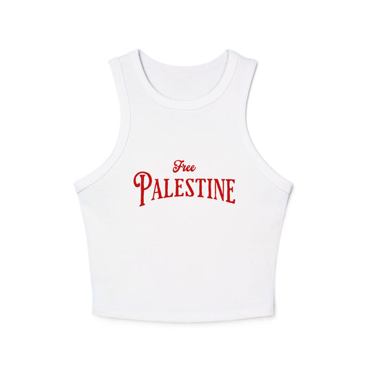 Free Palestine Women's Micro Rib Racer Tank Top